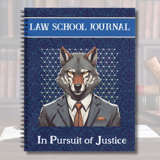 Cuaderno Gracioso regalo de Wolf para la aplicación de la l (Funny Wolf Gift for Law Student Lawyer Enforcement)