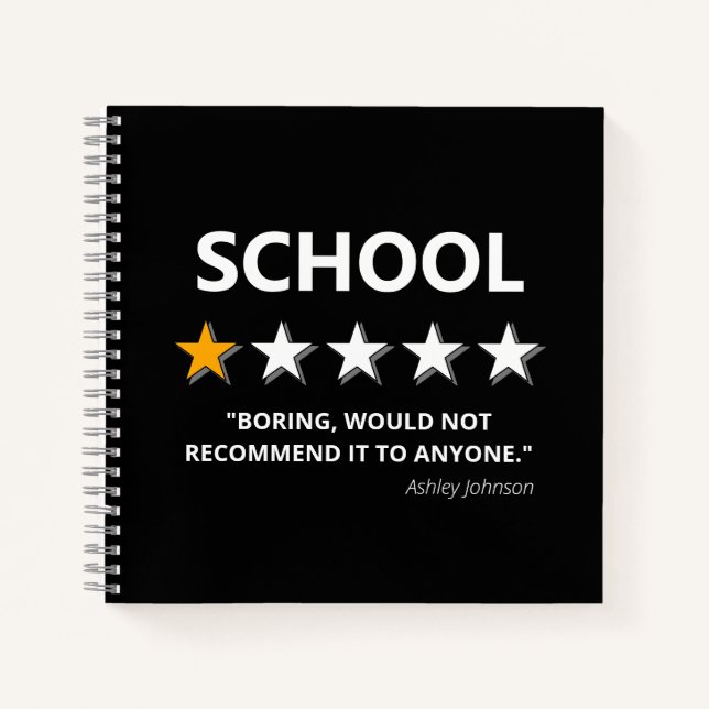 Cuaderno Gracioso resumen escolar | Nombre no recomendado (Anverso)
