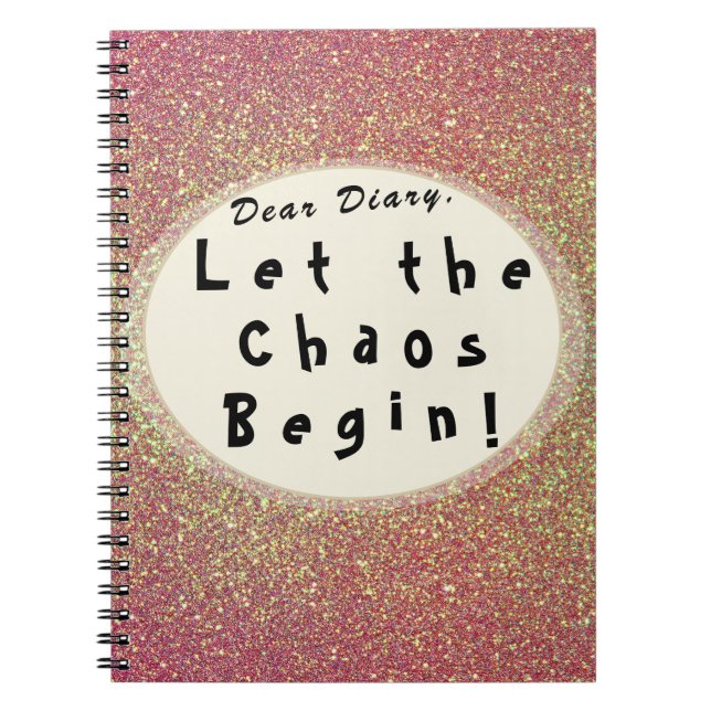 Cuaderno Gracioso Rosa Oro Cute Moderno Humpografía (Frente)