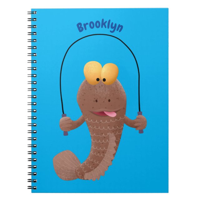 Cuaderno Gracioso saltando a la personalizado de pescado de (Frente)