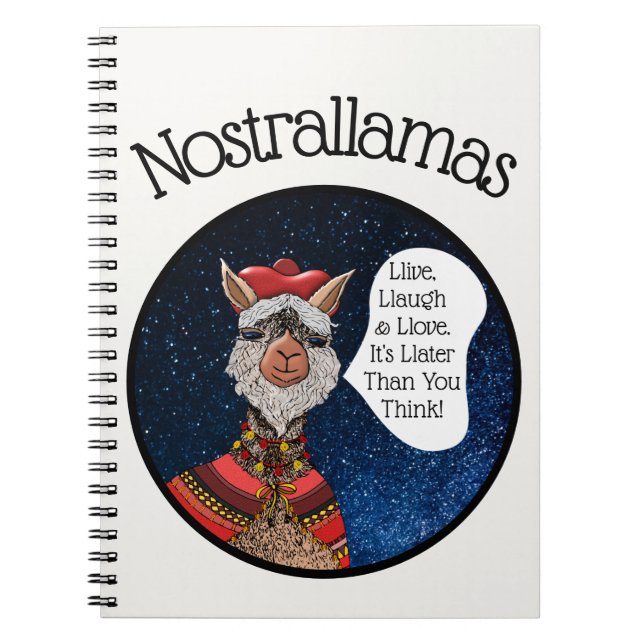 Cuaderno Gracioso sicópico Kawaii Llama Nostradamus Persona (Frente)