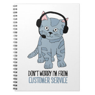 Cuaderno Gracioso Sonriente Servicio al Cliente Gato Épico 
