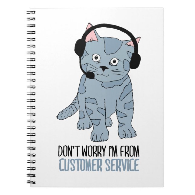 Cuaderno Gracioso Sonriente Servicio al Cliente Gato Épico  (Frente)
