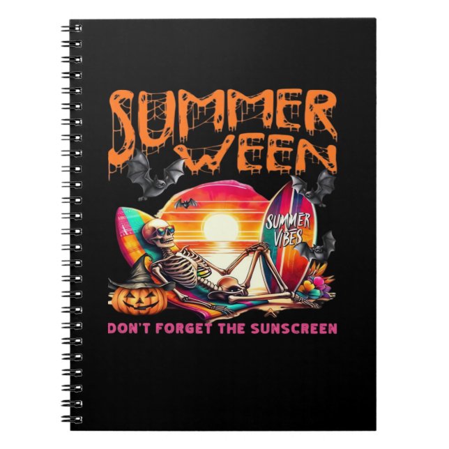 Cuaderno Gracioso Summerween Skeleton Beach At Sunset Class (Frente)
