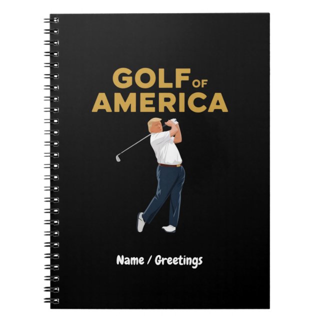 Cuaderno Gracioso y divertidísimo Golf de América Meme de T (Frente)