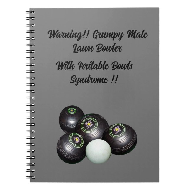 Cuaderno Gracioso y gruñón macho Bowler, portátil (Frente)