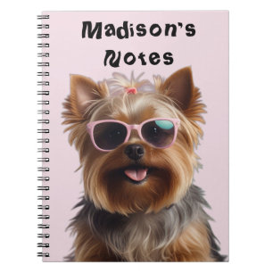 Cuaderno Gracioso Yorkshire Terrier Con Gafas De Sol