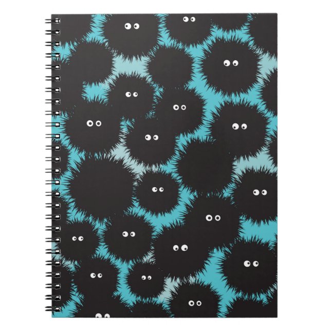 Cuaderno Graciosos monstruos esponjosos negros (Frente)