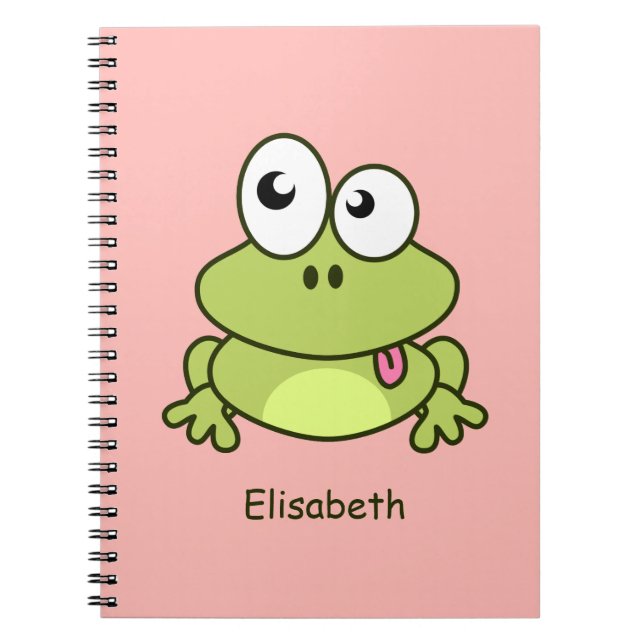 Cuaderno Graciosos niños personalizados de ranas lindas (Frente)