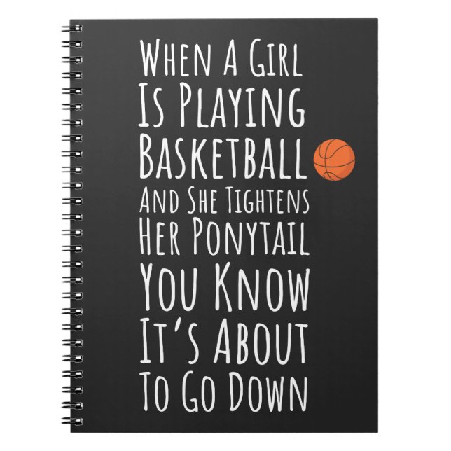 Cuaderno Graciosos Regalos De Chicas De Baloncesto Para Su  (Frente)