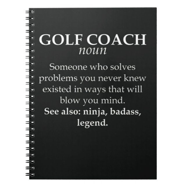 Cuaderno Graciosos Regalos De Entrenador De Golf Para Instr (Frente)