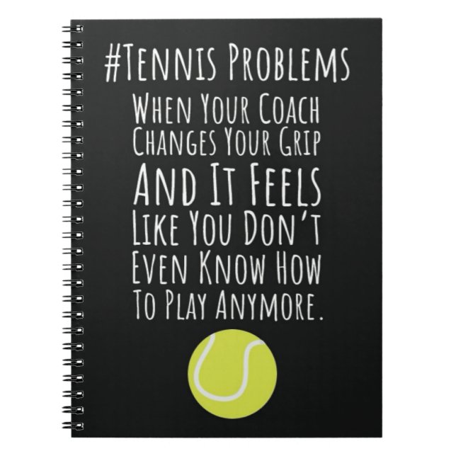 Cuaderno Graciosos regalos de entrenador de tenis del jugad (Frente)