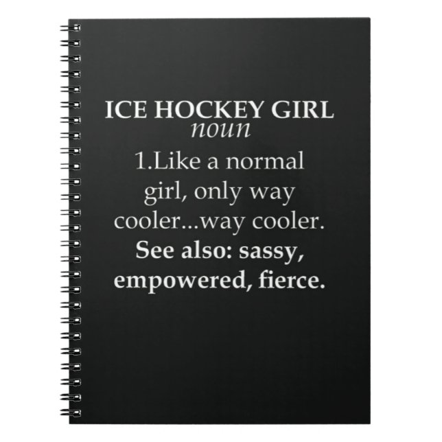 Cuaderno Graciosos Regalos De Hockey Sobre Hielo Para Chica (Frente)