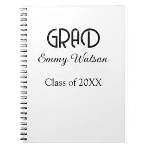 Cuaderno Grad letra negrita graduación nombre promoción de