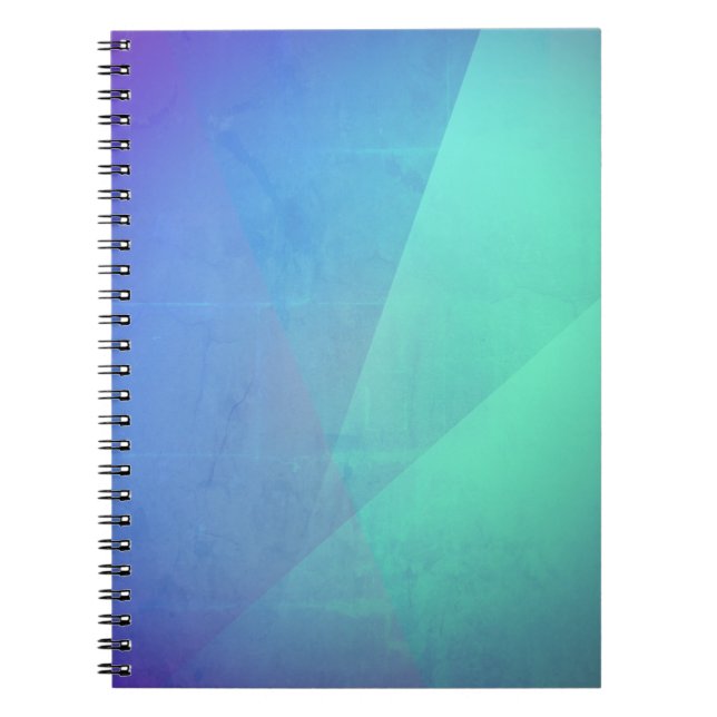 Cuaderno Gradación Geométrica Moderna De Agua Azul Y Turque (Frente)