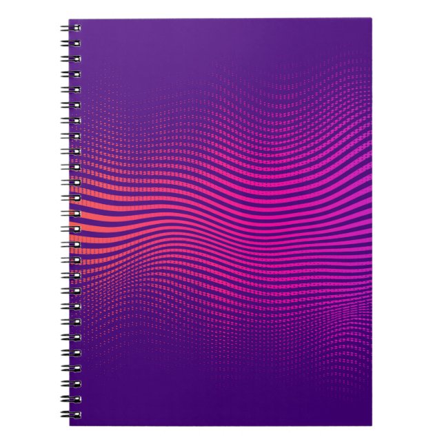 Cuaderno Gradiente abstracto de medio tono. fondo vibrante, (Frente)
