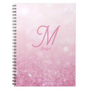 Cuaderno Gradiente abstracto femenino rosa brillante
