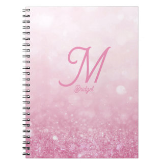 Cuaderno Gradiente abstracto femenino rosa brillante