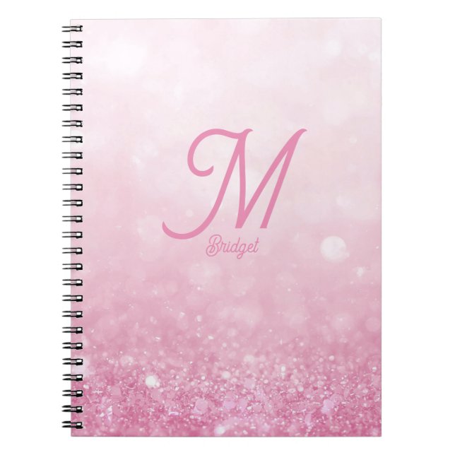 Cuaderno Gradiente abstracto femenino rosa brillante  (Frente)