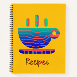 Cuaderno Gradiente azul café Recetas de descanso amarillo