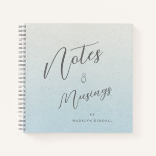 Cuaderno Gradiente Azul de Letra Delicada Personalizado