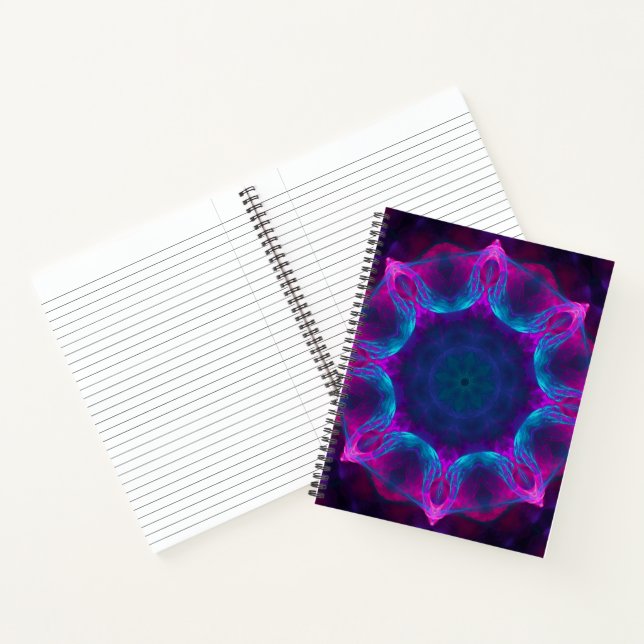 Cuaderno Gradiente azul y rosado neón oscuro de Kaleidoscop (Interior)