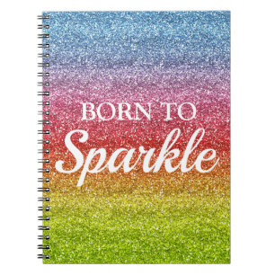 Cuaderno Gradiente de Arcoíris Brillante con Brillo Nacida 
