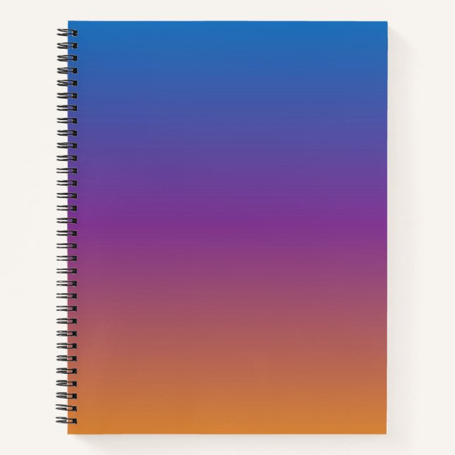 Cuaderno Gradiente de Azul, Púrpura y Naranja (Anverso)