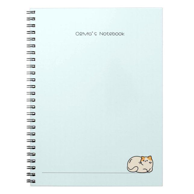 Cuaderno Gradiente de color de gatito lindo Nombre personal (Frente)
