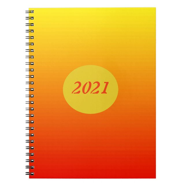 Cuaderno Gradiente de color rojo, Naranja y amarillo (Frente)