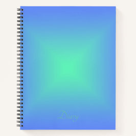 Cuaderno Gradiente de diamante azul a verde aguamarina