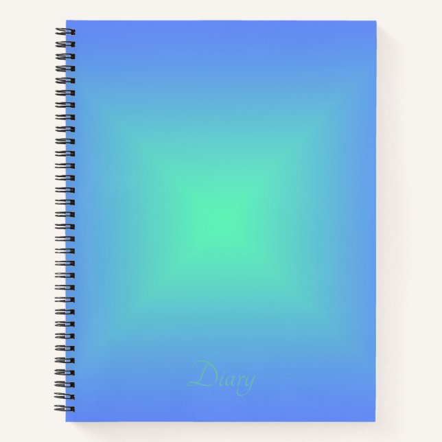 Cuaderno Gradiente de diamante azul a verde aguamarina (Anverso)