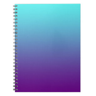Cuaderno Gradiente de Fondo Simple Turquesa Azul Púrpura