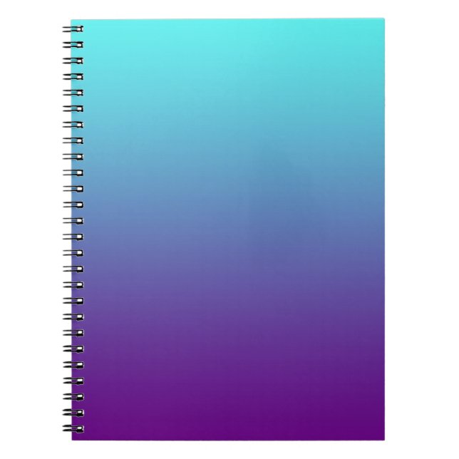 Cuaderno Gradiente de Fondo Simple Turquesa Azul Púrpura (Frente)