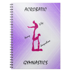 Cuaderno Gradiente de gimnasia acrobática con hasta 3 nombr