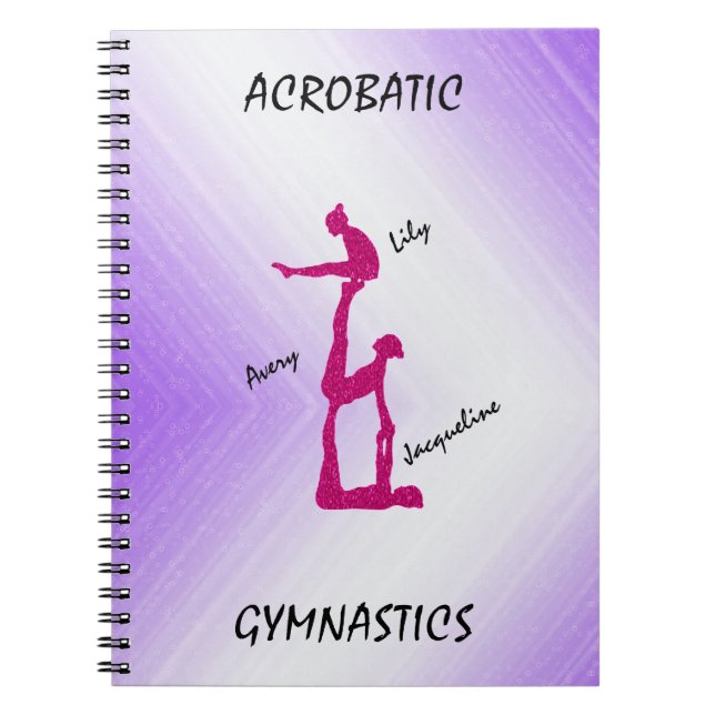 Cuaderno Gradiente de gimnasia acrobática con hasta 3 nombr (Frente)