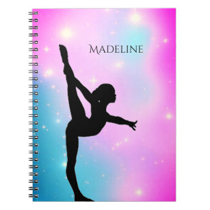 Cuaderno Gradiente de gimnasia con nombre de gimnasta