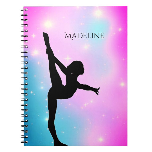 Cuaderno Gradiente de gimnasia con nombre de gimnasta (Frente)