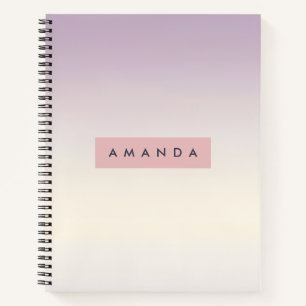 Cuaderno Gradiente de Lavanda Suave Pastel Personalizado