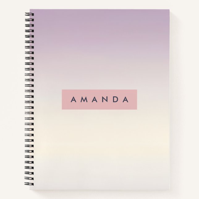 Cuaderno Gradiente de Lavanda Suave Pastel Personalizado (Anverso)