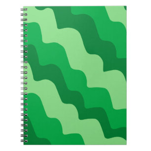 Cuaderno Gradiente de olas oceánicas onduladas verdes