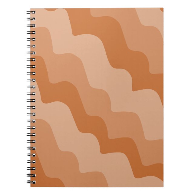 Cuaderno Gradiente de ondas oceánicas onduladas marrones (Frente)