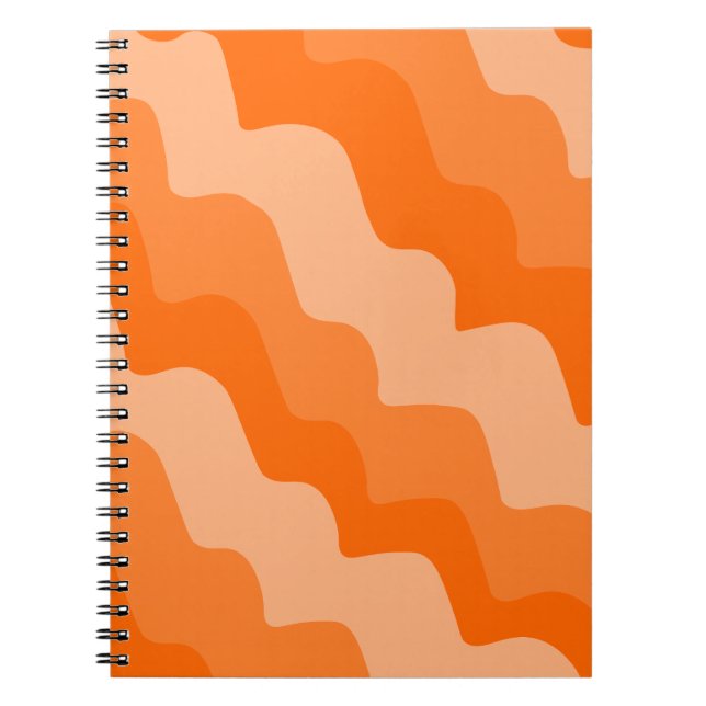 Cuaderno gradiente de ondas oceánicas onduladas naranja (Frente)