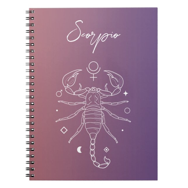 Cuaderno Gradiente de signo de estrella de horóscopo zodiac (Frente)