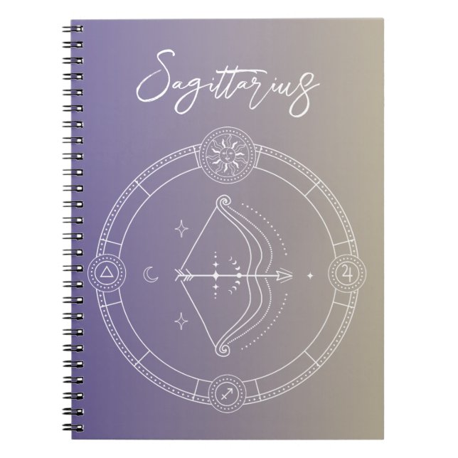 Cuaderno Gradiente de signo de estrella Sagittarius zodiac  (Frente)