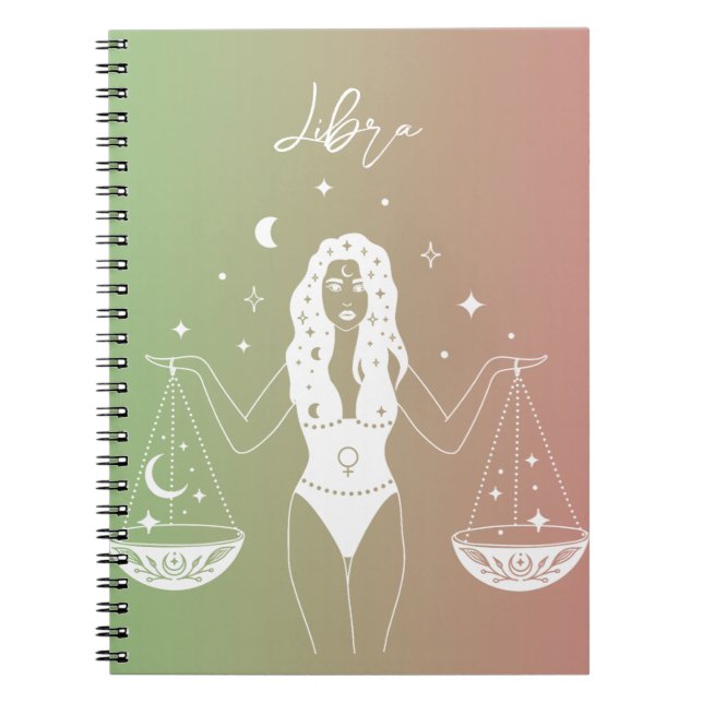 Cuaderno Gradiente de signos de estrella del horóscopo de L (Frente)