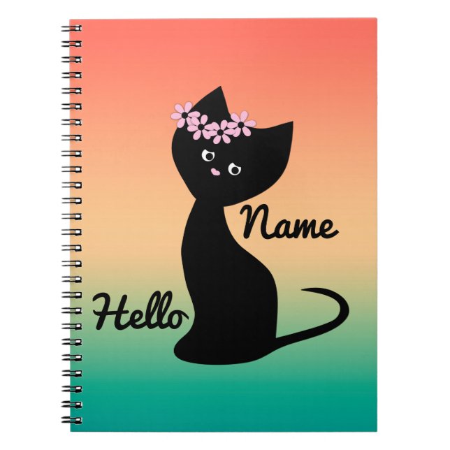 Cuaderno Gradiente de verano personalizado del gato gatito  (Frente)