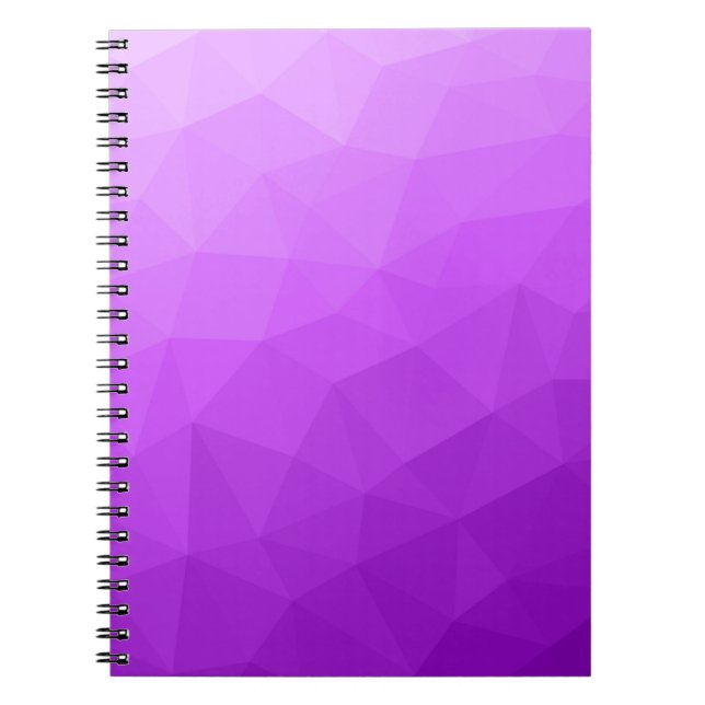 Cuaderno Gradiente geométrico de lavanda púrpura con patrón (Frente)