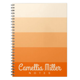 Cuaderno Gradiente naranja Notas personales Monograma moder