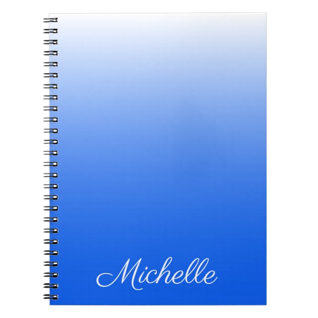 Cuaderno Gradiente personalizado azul eléctrico oscuro (Frente)